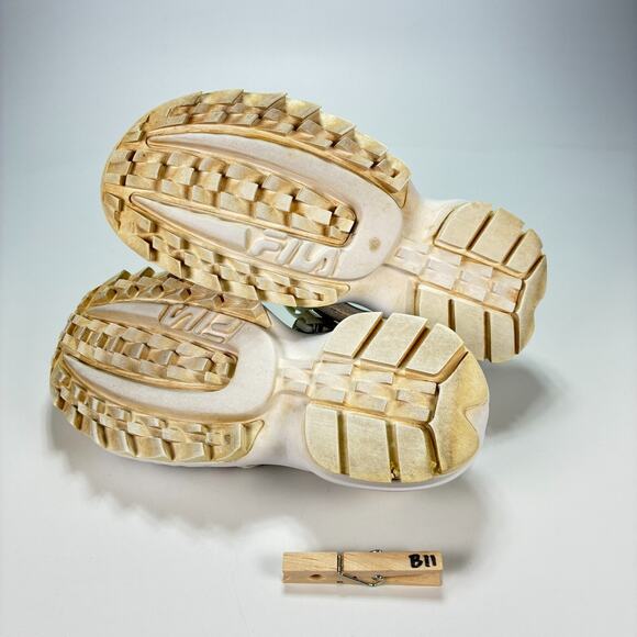 Fila Disruptor White Navy Blue Chunky Platform Strap Sandals Women’s Size 7 - Picture 9 of 9